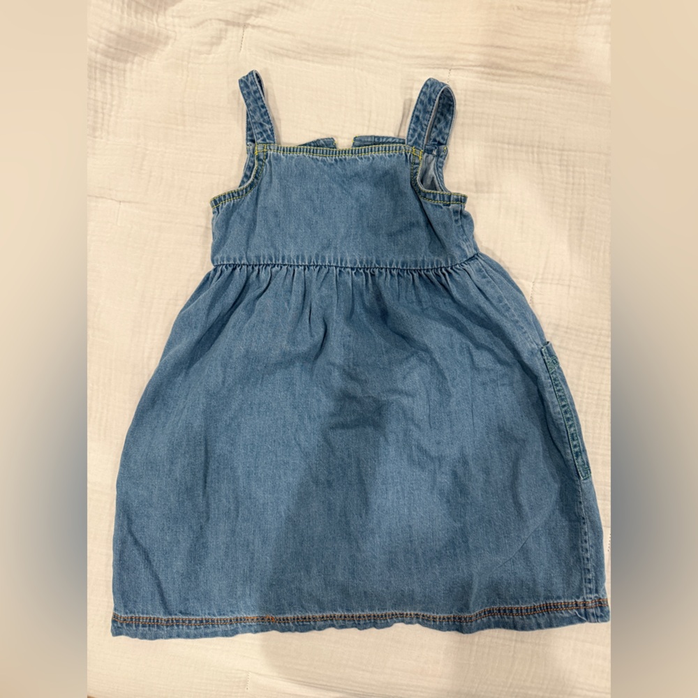 Mini Boden Light Wash Denim Jumper Dress 2T 3T - Picture 3 of 3